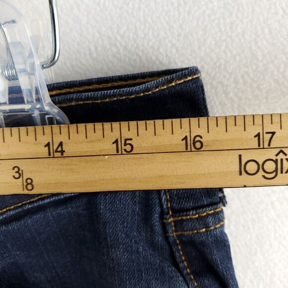 Old Navy Jeans Womens 8 Flirt Bootcut Raw Hem Blue Mid Rise Stretch Pants - Picture 3 of 16